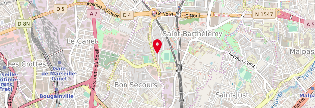 Plan la maison France services de Marseille 14ème - Bon Secours/Saint Gabriel/Les Rosiers